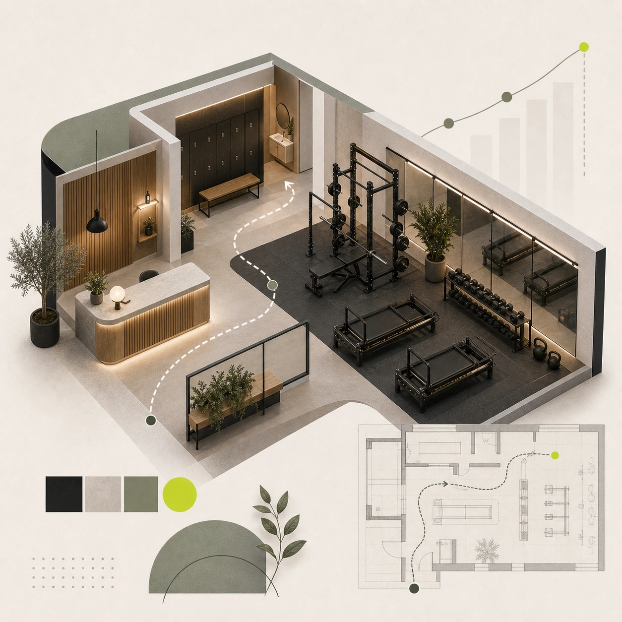 Gymdesign i Stockholm: boutique fitness, medlemsresa och positionering