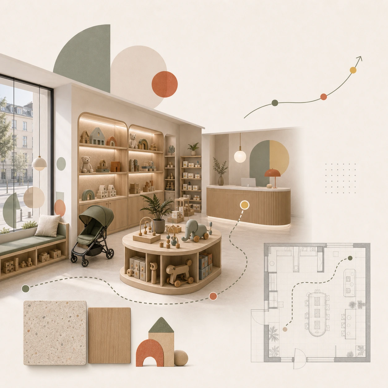 Leksaksbutik i Stockholm: kundresa, produktpresentation och familjeflöde