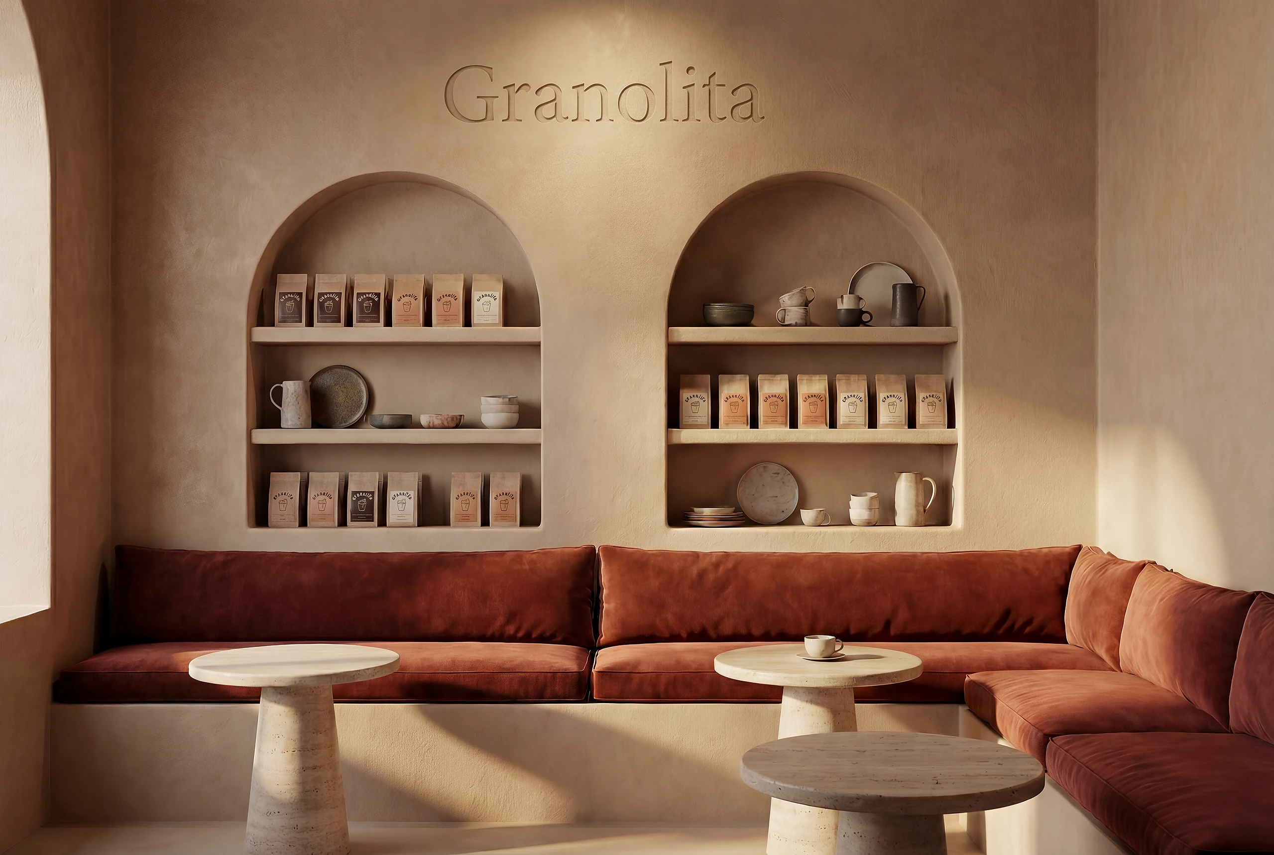 Granolita: varumärke och caféinteriör 3