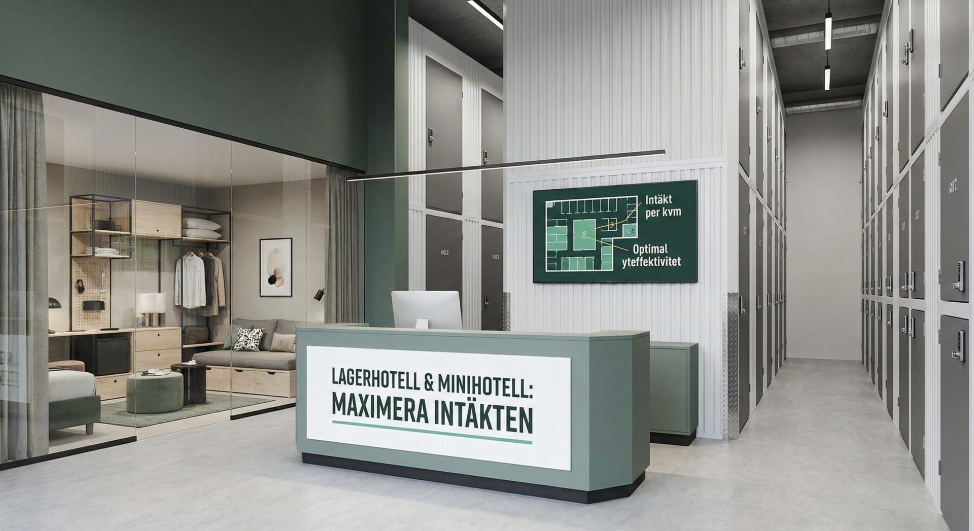 Lagerhotell och minihotell design – maximera intäkt per kvadratmeter